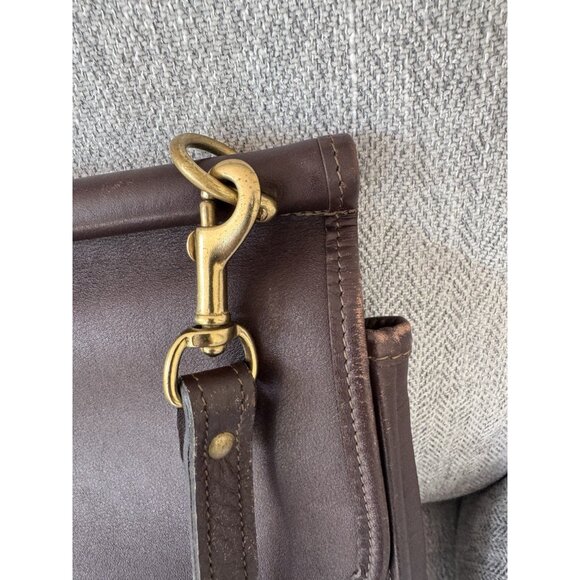 Jack Georges Leather Messenger Bag VTG Shoulder Briefcase Brown Travel Casual - Picture 9 of 16